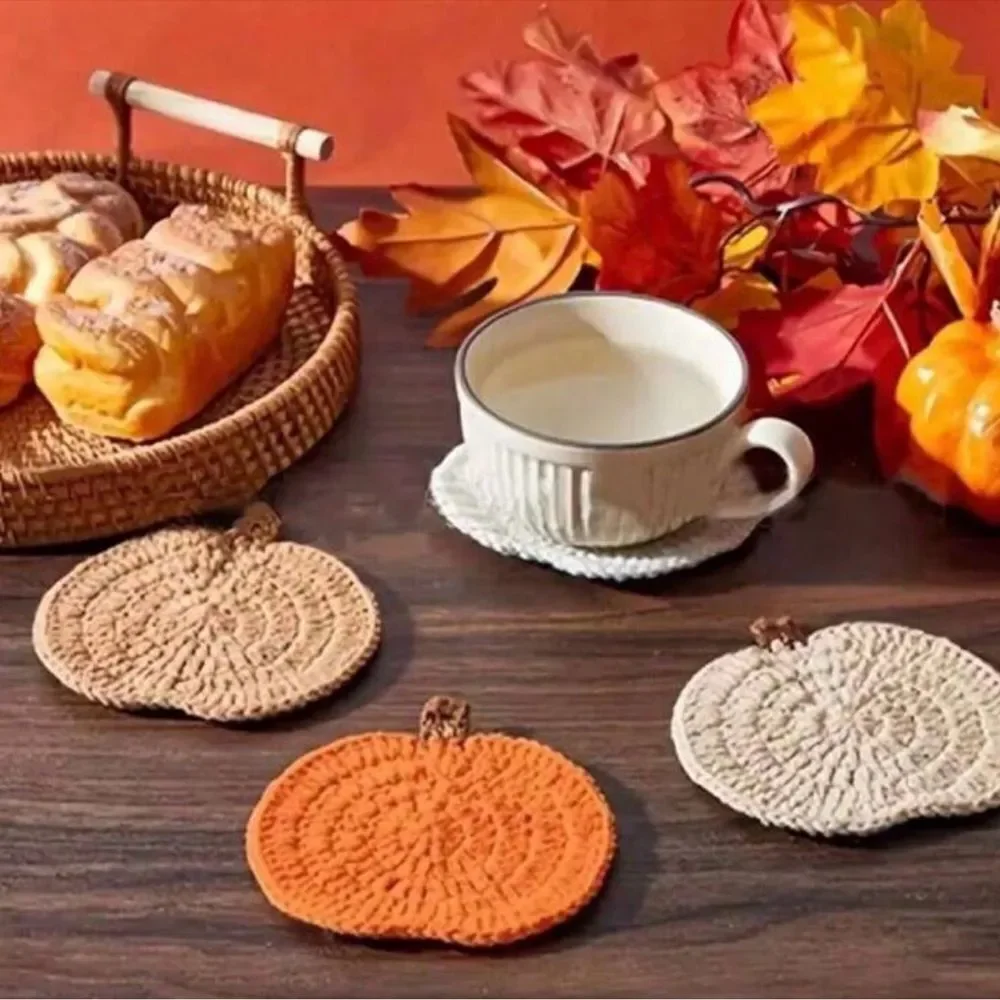 Pumpkin Shaped Coasters Set of 4